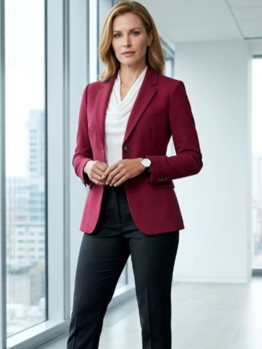 Theory blazer- Deep Red Color- Size 2- Excellent condition